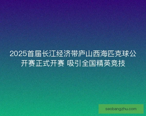 2025首届长江经济带庐山西海匹克球公开赛正式开赛 吸引全国精英竞技
