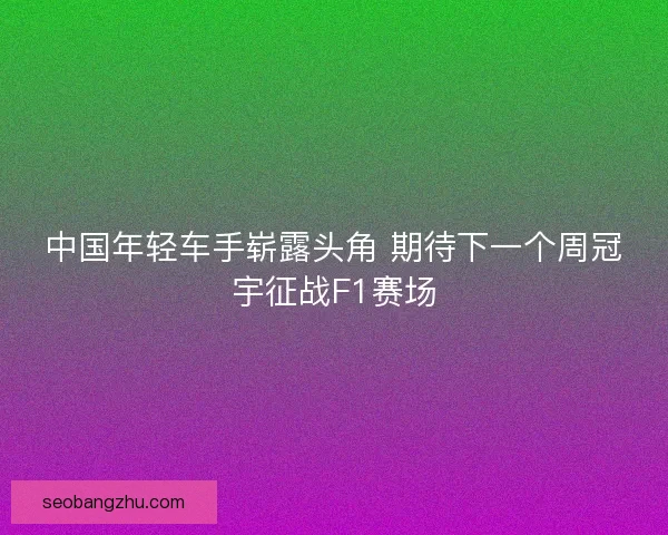 中国年轻车手崭露头角 期待下一个周冠宇征战F1赛场
